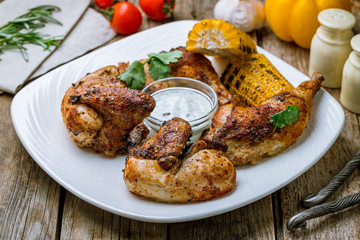 fried chicken on white plate