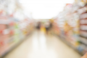 Blur image of Shopping mall or exhibition hall and people for background usage