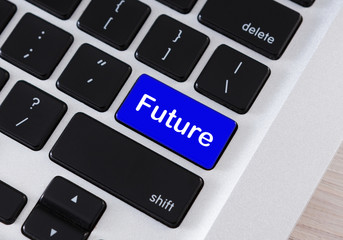 Word Future on blue computer keypad button