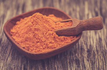 Raw turmeric with powder