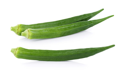 fresh okra isolated on white background