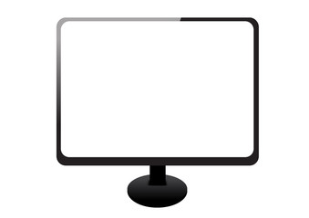 monitor computer vector with blank white screen on isolated white background. frame clean texture