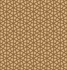 Seamless geometric ornament in brown colors lines.