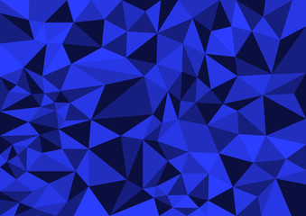 abstract dark dark blue polygon illustration background. Vector triangular low poly style. 