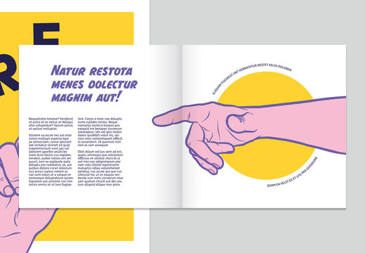 Colorful Bold Booklet Layout with Illustrative Elements