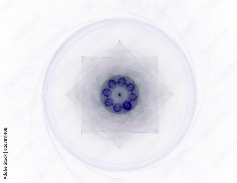 Poster fractal radial pattern on the subject of science, technology and design