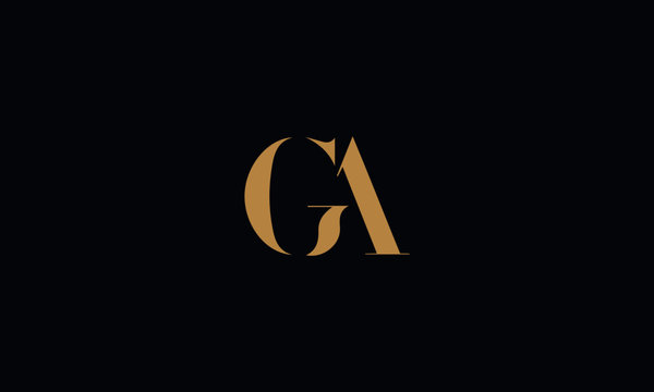 GA logo design template vector illustration minimal design template vector