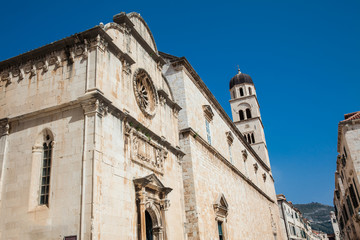 Fototapeta na wymiar Church of St. Spasa located at Stradun street in the old town of Dubrovnik