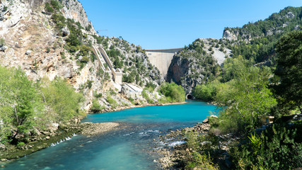 Fototapeta na wymiar Oymapinar Dam in Oymapinar, Antalya, Turkey