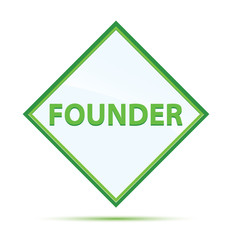 Founder modern abstract green diamond button
