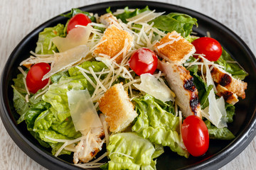 Caesar Salad with Chicken and Tomatoes