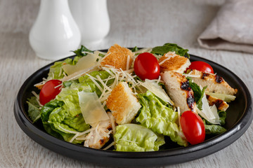 Caesar Salad with Chicken and Tomatoes