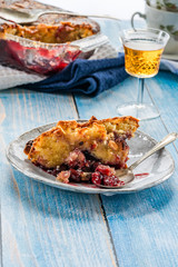 Cherry and almond bakewell sponge pudding