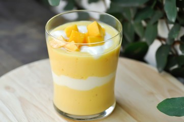 mango smoothie or mango yogurt smoothie