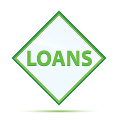 Loans modern abstract green diamond button