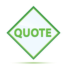 Quote modern abstract green diamond button