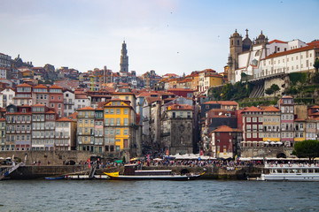 Fototapeta na wymiar View of Porto city skyline/old town on Douro river, Portugal