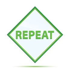 Repeat modern abstract green diamond button