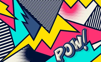 Wall murals Best sellers Collections Comic. Pow! Pop art funny comic speech word. Fashionable poster and banner. Social Media Connecting Blog Communication Content. Trendy and fashion color retro vintage illustration background. 