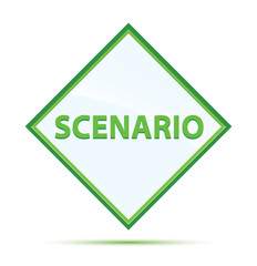 Scenario modern abstract green diamond button