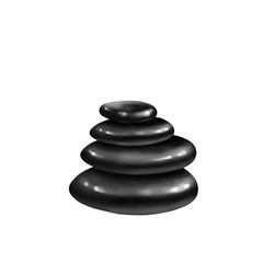 Black Spa Stones isolated on white background