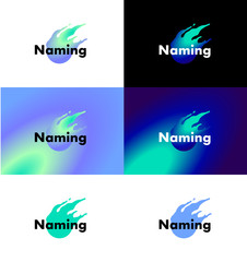 Modern logo colorful gradient splash. 6 variations. 