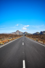 Fototapeta na wymiar Scenic road in Teide National Park, Tenerife, Spain.