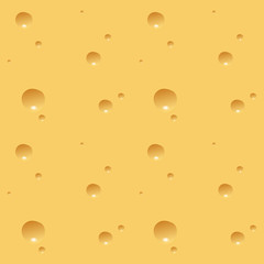 Realistic cheese texture with holes. Seamless pattern. Vector background.