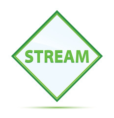 Stream modern abstract green diamond button