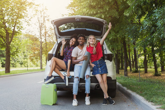 Millennials traveling concept