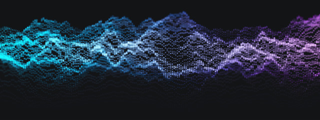 Blue and Purple Wavy Particle Surface