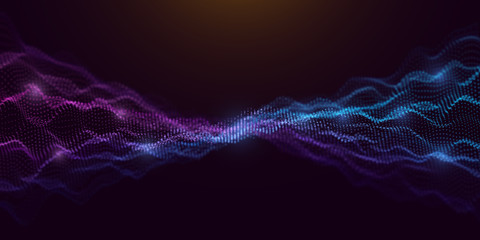 Colorful Wavy Particles Surface Background