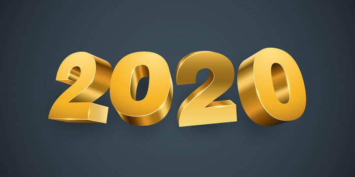 New Year 2020 Gold Numbers