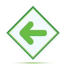 Back arrow icon modern abstract green diamond button