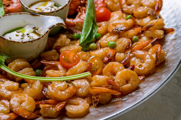 Tiger prawns on the grill