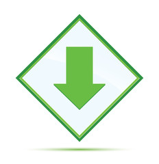 Download icon modern abstract green diamond button
