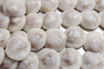 Taiwan meatballs in a group on a dish