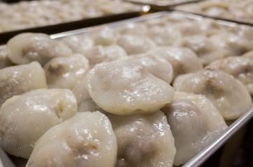 Fototapeta na wymiar Taiwan meatballs in a group on a dish