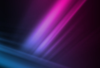 Dark abstract futuristic background. Neon lines and shapes. Neon glow and rays on a dark background