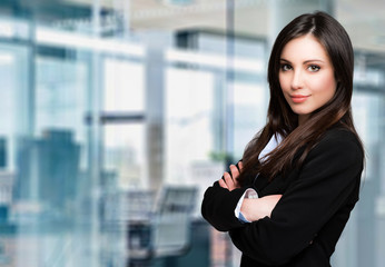 Beautiful businesswoman portrait in a modern office