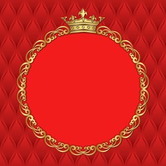 background with golden frame and crown
