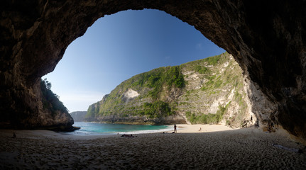 Nusa Penida Kelingking beach during sunset