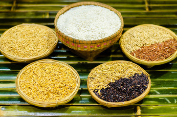 Glutinous rice seeds with black color.