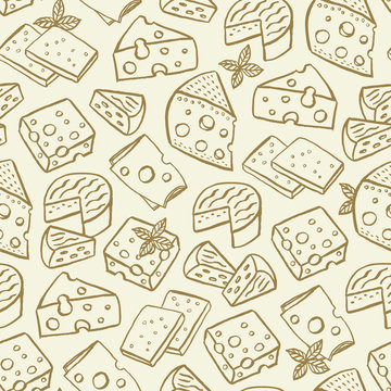  Cheese Hand Drawn Seamless