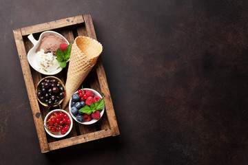 Ice cream with berries