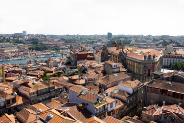 Porto city skyline/old town with Portuguese Centre of Photography and S&atilde;o Bento da Vit&oacute;ria Church