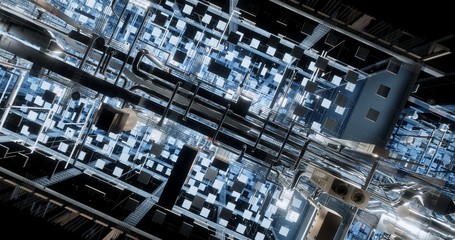 Fototapeta premium BIM model of internal utilities of the building