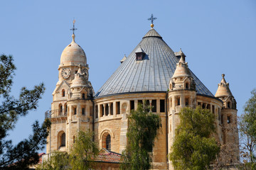 Fototapeta na wymiar Church of Dormition on Mount Zion old city of Jerusalem