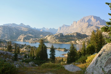 Obraz premium Sunset in Titcomb Basin in the Wind River Range in Wyoming 