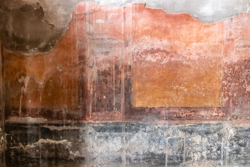 Obraz premium Herculaneum, Campania, Italy - April 21, 2019: The remains of Herculaneum after the eruption of Vesuvius in 79 AD